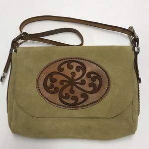 Hand Made Suede Flat Purse/Bag with Leather